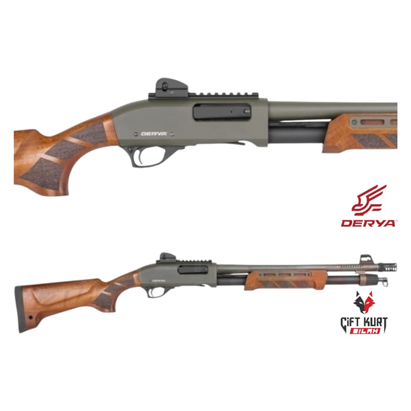 Derya CRYX03 Haki-Yeşil Pompalı Yivsiz Av Tüfeği